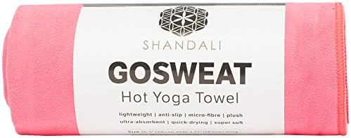 Shandali GoSweat Non-Slip Hot Yoga Towel with Super-Absorbent Soft Suede Microfiber in Many Colors, for Bikram Pilates and Yoga Mats.