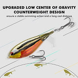 TRUSCEND PoPobait Plopper with BKK Hooks, Top Water Fishing Lures for Bass Walleye Pike Catfish Musky Perch, Floating Lure for Freshwater or Saltwater, Amazing Teasers Fishing Gifts for Family Fishing