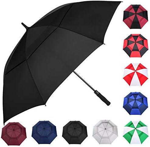 MRTLLOA 54/62/68/72 Inch Automatic Open Golf Umbrella, Extra Large Oversize Double Canopy Vented Windproof Waterproof Stick Umbrellas for Rain