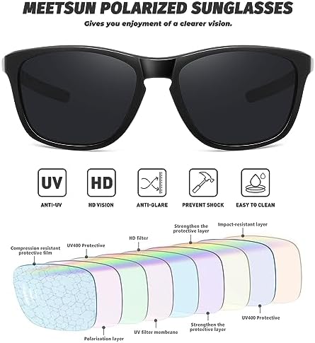 MEETSUN Polarized Sports Sunglasses for Women Men Driving Running Cycling Fishing Sun Glasses UV400 Protection