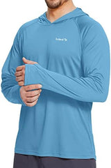 baleaf Men's Sun Protection Hoodie Shirt UPF 50+ Long Sleeve UV SPF T-Shirts Rash Guard Fishing Swimming Lightweight