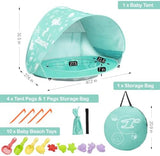 Zooawa Baby Beach Tent, Pop Up Beach Tent Sun Shade for Beach, Portable Shade Pool UV Protection Sun Shelter for Infant with Beach Sand Toys Set
