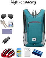 DOJUNS Hiking Backpack 15L Small Travel Backpack Lightweight Foldable Daypack Packable Camping Backpacks for Women Men (Blue)