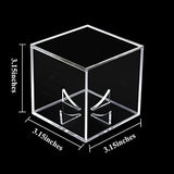 4 Pack Baseball Display Case UV Protected Acrylic Clear Baseball Holder Square Cube Ball Protector Memorabilia Autograph Display Box for Official Size Baseball, Clear