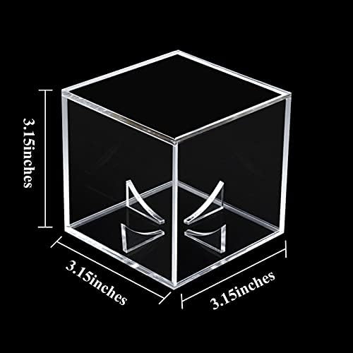 6 Pack Baseball Display Case UV Protected Acrylic Clear Baseball Holder Square Cube Ball Protector Memorabilia Autograph Display Box