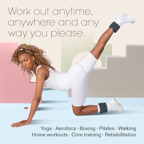 Bala Bangles Wrist & Ankle Weights for Women & Men - Adjustable Silicone Weighted Bracelet Set for Gym, Yoga, Pilates, Cardio & Strength Training - Wearable Arm & Leg Workout Weights