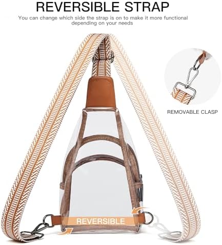 Clear bags Stadium Approved Crossbody Sling Bag Fanny Pack Backpack Purses for Women Men Belt bag for stadium events
