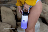 HYDRO CELL Stainless Steel Insulated Water Bottle with Straw - For Cold & Hot Drinks - Metal Vacuum Flask with Screw Cap and Modern Leakproof Sport Thermos for Adults (Lavender/White 32oz)