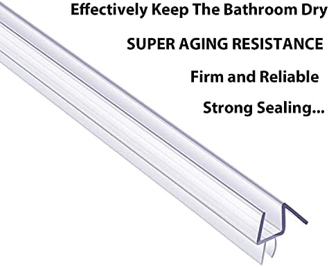 2-Pack Butecare Frameless Shower Door Bottom Seal for Glass Doors – Stop Shower Leaks and Create a Water Barrier (1/4” x 39”)