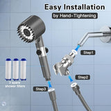 Filtered Shower Head with Handheld, High Pressure Shower Heads 3 Spray Mode with ON/OFF Switch, Power Wash for Bathroom Cleaning, Shower Head with Filters Prevents Dry Skin and Damaged Hair