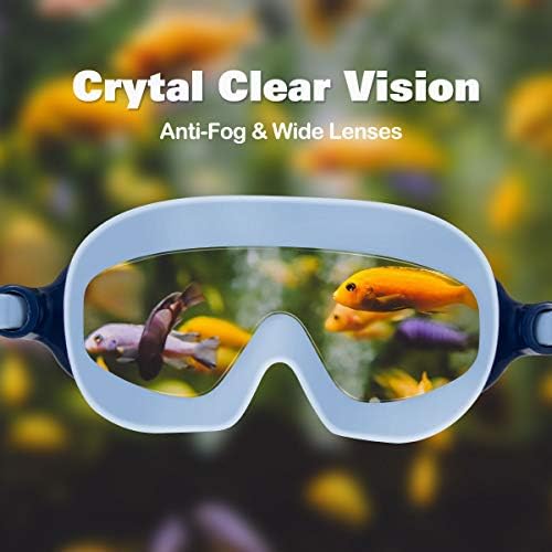 Seago Swim Goggles 2 Pack Anti-Fog Anti-UV Wide View Swimming Goggles for Kids 3-15