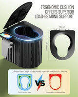 Camping Toilet with Pop-Up Privacy Tent and Liquid Waste Gel, Portable Toilet for Camping with Large Tent, Ergonomic Potty Provides Enhanced Comfort, Suitable for All Ages