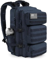 Military Tactical Backpack 50L Large Day Backpack for Men Molle Army 3 Days Assault Pack Bug Out Bag Water Resistant and Heavy Duty Hiking Treeking Rucksack - Dark Blue