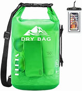 HEETA Dry Bag Waterproof for Women Men, 5L/10L/20L/30L/40L Roll Top Lightweight Dry Storage Bag Backpack with Phone Case for Travel, Swimming, Boating, Kayaking, Camping & Beach, 11 Transparent Colors