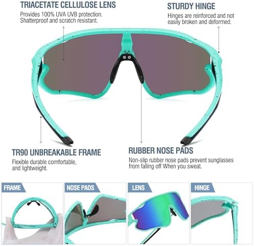 DUCO Kids Sunglasses Youth Baseball Sun Glasses Lightweight TR90 Frame UV400 Sports Cycling Shades for Boys Girls DK268