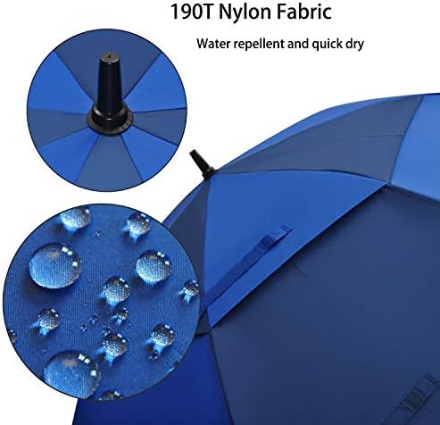 Golf Umbrella Large 58/62/68 Inch Automatic Open Golf Umbrella Extra Large Oversize Double Canopy Vented Umbrella Windproof Waterproof for Men and Women