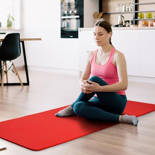 Yoga Mat, 1/2-Inch Extra Thick High Density Exercise Mat, Anti-Tear Exercise Yoga Mat with Carrying Strap, Suitable for Various Yoga Exercises