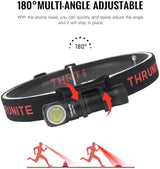 ThruNite TH20 Pro 1010 Lumen Rechargeable LED Headlamp, Powerful Right Angle Flashlight Compatible with AA Battery, for Indoor & Outdoor Adventures in Hiking, Camping, Cycling(Cool White)