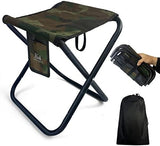 Upgraded Portable Folding Stool, 13 Inch Camping Stool for Adults Fishing Hiking Gardening and Beach with Carry Bag, Hold Up to 450lbs[Camo]