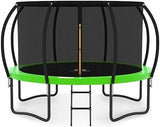JUMPZYLLA Trampoline Outdoor 8FT 10FT 12FT 14FT 15FT 16FT with Enclosure and Ladder, ASTM Approved Recreational Trampoline for Kids and Adults, Anti-Rust Coated Frame