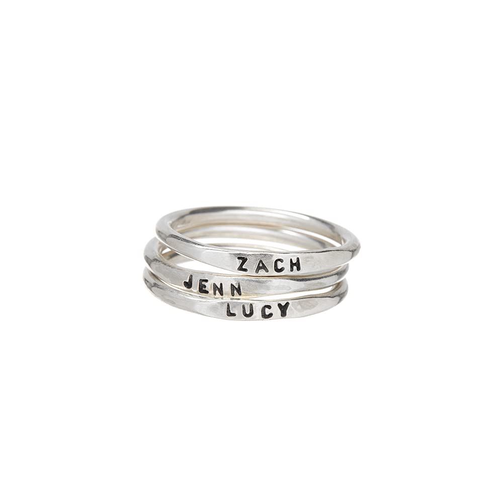 By Hannah Design Teeny Tiny Stacking Sterling Silver Ring Personalized Ring