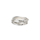 By Hannah Design Teeny Tiny Stacking Sterling Silver Ring Personalized Ring