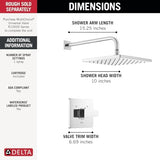 Delta Faucet Modern Raincan Square Single-Function Shower Valve Trim Kit Gold, Shower Faucet Set, Rainfall Shower Head Gold, Delta Shower Kit, Champagne Bronze T14268-CZ-PP (Valve Not Included)