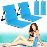 Karenhi 2 Pcs Foldable Pool Chairs Portable Poolside Seat for Edge of Pool Portable Flip Chairs for Beach Poolside Camping Picnic Lawn Accessories (Light Blue)