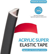 Art3d 20ft Outside Vinyl Corner Trim Peel and Stick for Tile and Wall Edges, Furniture Decoration Black