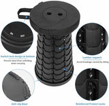 Collapsible Telescoping Portable Stool for Adults, Camping Stools, Upgraded Collapsible Folding Seats with Load Capacity 550lbs, Black