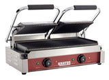 Kratos Commercial Electric Panini Sandwich Grill with Grooved Plates, 18.7" x 9" Cooking Surface, Commercial Countertop Panini Press, 120V, 3500W (29Y-023)
