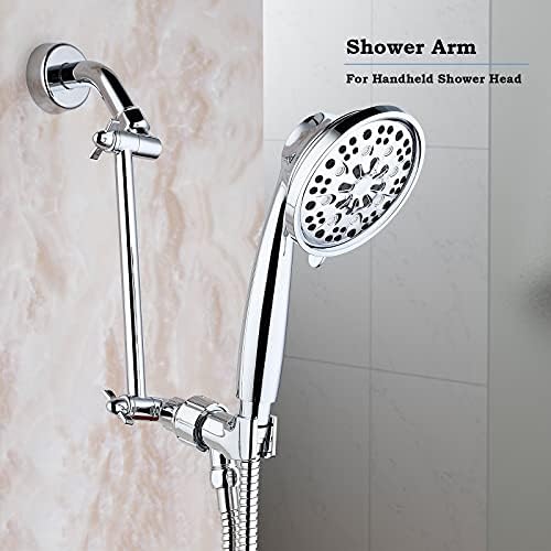 Chrome Shower Head Extension, 10 Inch Solid Brass Shower Extension Arm with Durable Anti-leak Lock Joints, Adjustable Shower Head Extension Arm