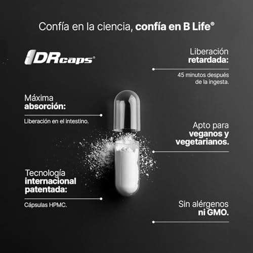 200 Billones de Probióticos 11 diferentes Cepas. 60 cápsulas de 500 mg. Cápsulas con tecnología DRcaps®. Ingredientes naturales. 200 Billion Probiotics Platinum B Life.