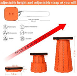 Fishboy Upgraded Square Collapsible Stool, 400lbs Max Weight, Lightweight But Sturdy, Portable Retractable Folding Telescoping Foldable Camping Stool for Adults Outdoor Fishing Hiking Travel BBQ