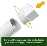 Rain Gutter Downspout Extensions, Downspout Extender for Rainwater Drainage Flexible, Down Spout Drain Extension Pipe and Extendable from 21 to 66 Inches (White)