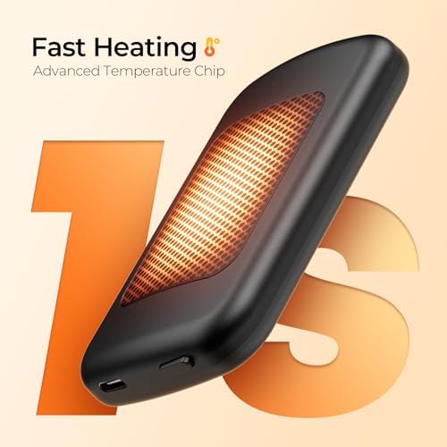 Hand Warmers Rechargeable 2 Pack with Gift Box, Portable Electric Hand Warmer with LED Display Battery and Temperature, Fast Heating, for Men, Women, Hunting Camping