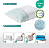 Small Cooling Shredded Gel Memory Foam Pillow，Camping Pillow Travel Pillow- Adjustable for Contoured Support -Portable Ideal for Backpacking, Camping, Travel, Car, Airplane,Office Nap
