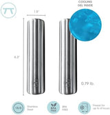 Outset Stainless Steel Cylinder Ice Packs, Set of 2 Reusable Travel Coolers, 6.3" x 1.6”
