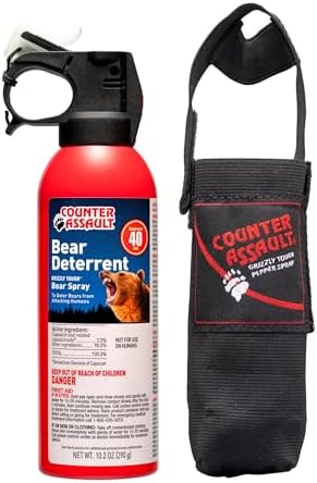 Counter Assault Bear Spray - 2% Capsaicin Bear Deterrent - Pepper Spray for Hiking, Camping, Hunting & More - 10.2 oz