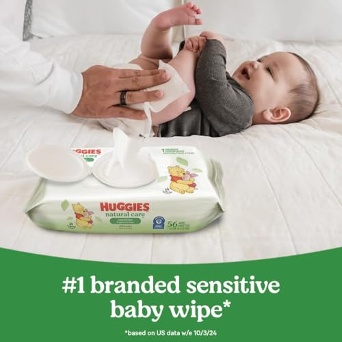 Huggies Natural Care Sensitive Baby Wipes, Unscented, Hypoallergenic, 99% Purified Water, 15 Flip-Top Packs (960 Wipes Total)