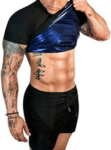 Sauna Shirt for Men Sweat Suit Compression T-Shirt Weight Loss Body Shaper Shirts for Workout Sports