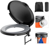 Bucket Toilet Seat with Cushion, 5 Gal Bucket Toilet Seat with Lid for Camping, Soft Cushion Toilet Seat with Storage Bags and Disposable Toilet Bags, Camping, Hiking, Emergency, Car, Boat