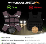 APEXUP Weighted Vest with 5lbs/10lbs/15lbs/20lbs/25lbs/30lbs Weights and Reflective Stripe, Weight Vest Men Women for Workout, Strength Training, Running