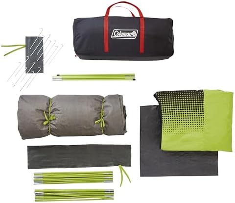 Coleman Sundome Dark Room 4/6 Person Tent, Blocks 90% of Sunlight to Keep Inside Cool, Weatherproof Tent with Rainfly Sets Up in Minutes