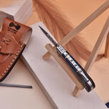 Set of 6 - Personalized Damascus Pocket Knife for Groomsmen -With Leather Sheaths - Custom Engraved Pocket Knives | Groomsman Gifts for Wedding, Groomsmen Proposal Gifts