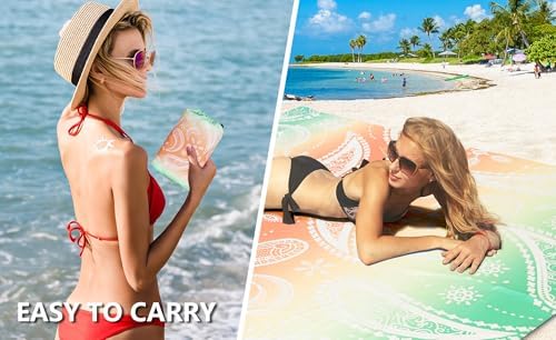 Beach Blanket Waterproof Sandproof Extra Large Oversize Beach Mat Quick Drying Comfort Lightweight Outdoor Picnic Mat for Travel, Hiking, Camping.
