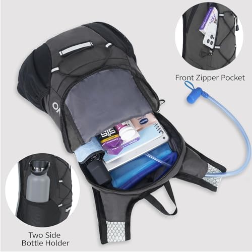 Lightweight Hydration Backpack, Running Backpack with 2L Water Bladder, Hydro Water Daypack for Cycling Hiking Rave for Men Women