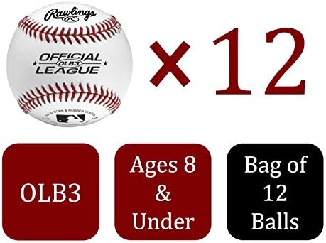 Rawlings | Official League Recreational Use Practice Baseballs | Youth | Bag of 12 | OLB3BAG12 | 12 Count