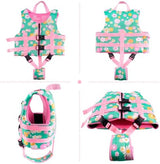 Pottwal Swim Vest for Kids - Swim Jacket for 1-2 Years (24-33LBS) - Buoyancy Aid Made of Neoprene & EPE - with Adjustable Crotch Strap