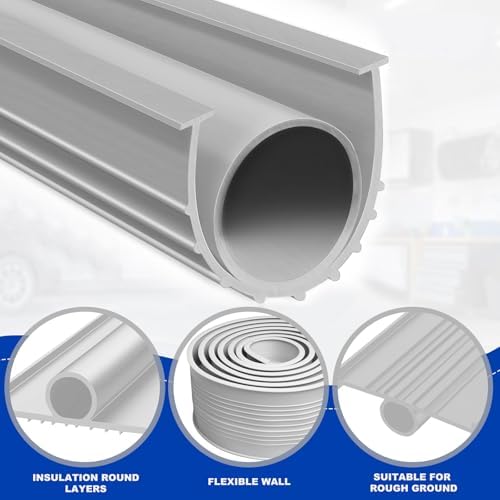 DGSL Garage Door Seals Bottom Rubber，Weather Stripping Sealing Strip Replacement,Universal Weatherproof Threshold Buffering (Grey, 16 Ft)